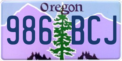 OR license plate 986BCJ