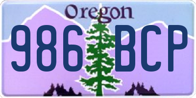 OR license plate 986BCP