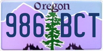 OR license plate 986BCT