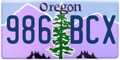 OR license plate 986BCX