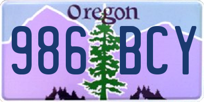 OR license plate 986BCY