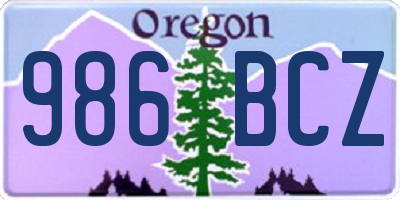 OR license plate 986BCZ