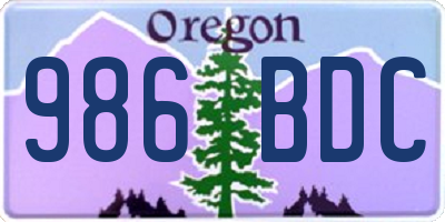 OR license plate 986BDC