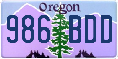 OR license plate 986BDD