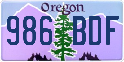 OR license plate 986BDF