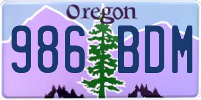 OR license plate 986BDM