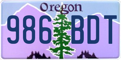 OR license plate 986BDT