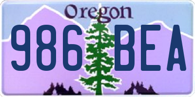 OR license plate 986BEA