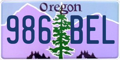 OR license plate 986BEL