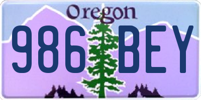OR license plate 986BEY