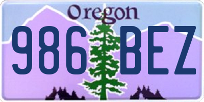 OR license plate 986BEZ