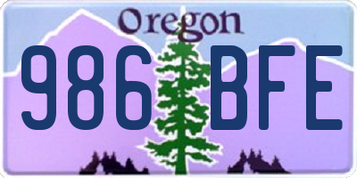 OR license plate 986BFE