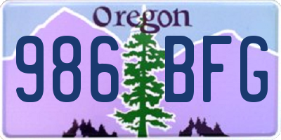 OR license plate 986BFG