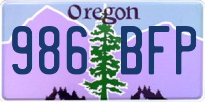 OR license plate 986BFP