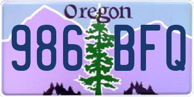 OR license plate 986BFQ