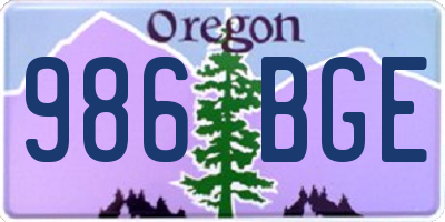 OR license plate 986BGE