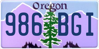 OR license plate 986BGI