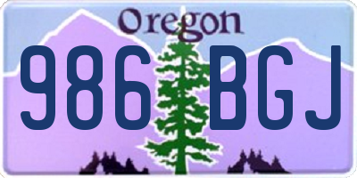 OR license plate 986BGJ