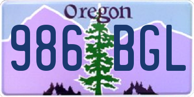 OR license plate 986BGL