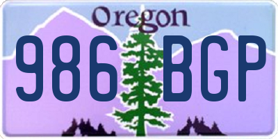 OR license plate 986BGP