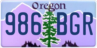 OR license plate 986BGR