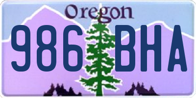 OR license plate 986BHA