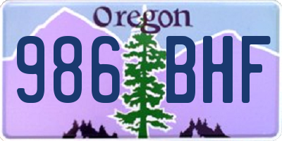 OR license plate 986BHF