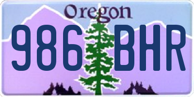 OR license plate 986BHR
