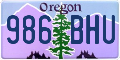 OR license plate 986BHU