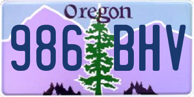 OR license plate 986BHV
