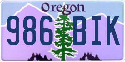 OR license plate 986BIK