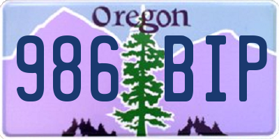 OR license plate 986BIP