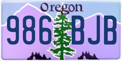 OR license plate 986BJB