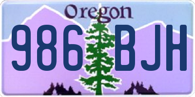 OR license plate 986BJH