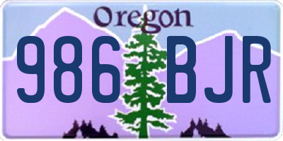 OR license plate 986BJR