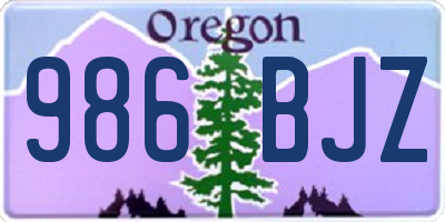 OR license plate 986BJZ