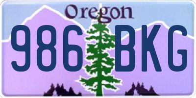 OR license plate 986BKG