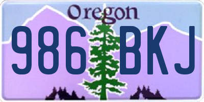 OR license plate 986BKJ