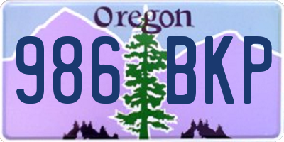 OR license plate 986BKP