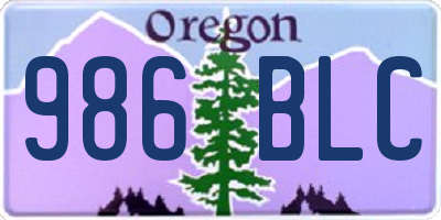 OR license plate 986BLC