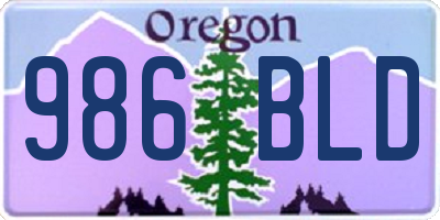 OR license plate 986BLD