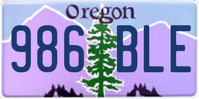OR license plate 986BLE