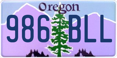 OR license plate 986BLL