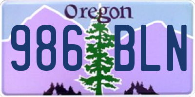 OR license plate 986BLN