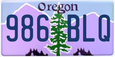 OR license plate 986BLQ