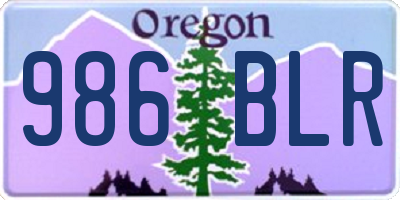 OR license plate 986BLR