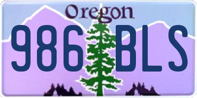 OR license plate 986BLS