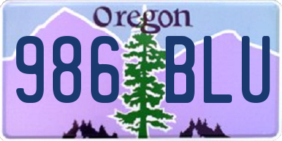 OR license plate 986BLU