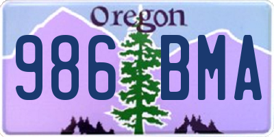OR license plate 986BMA