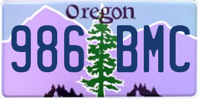 OR license plate 986BMC